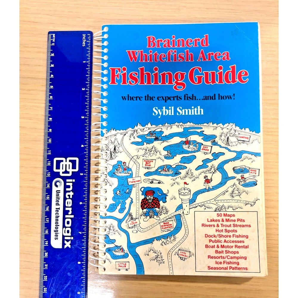 Vtg Brainerd Whitefish  Fishing Guide Sybil Smith Spiral Bound Minnesota Book